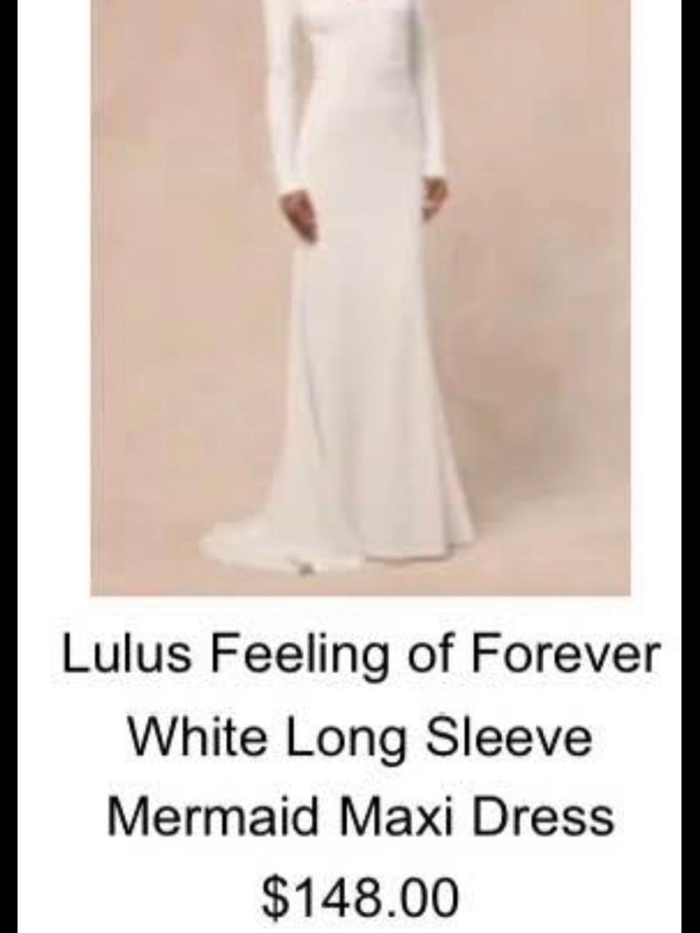 Lulu's White Long Sleeve Mermaid Maxi Gown